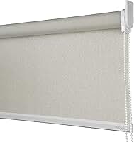 Cortina Persiana Rolo Blackout Linho Natural SOB MEDIDA comando lado DIREITO (SEM BANDÔ) (Linho Natural - Acabemento Branco, 1,60 (lar) x 1,20 (alt))