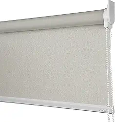 Cortina Persiana Rolo Blackout Linho Natural SOB MEDIDA comando lado DIREITO (SEM BANDÔ) (Linho Natural - Acabemento Branco, 1,50 (lar) x 1,30 (alt))