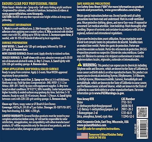 Miniatura 2 de General Finishes Enduro poliéster transparente a base de agua, 1 galón, satén