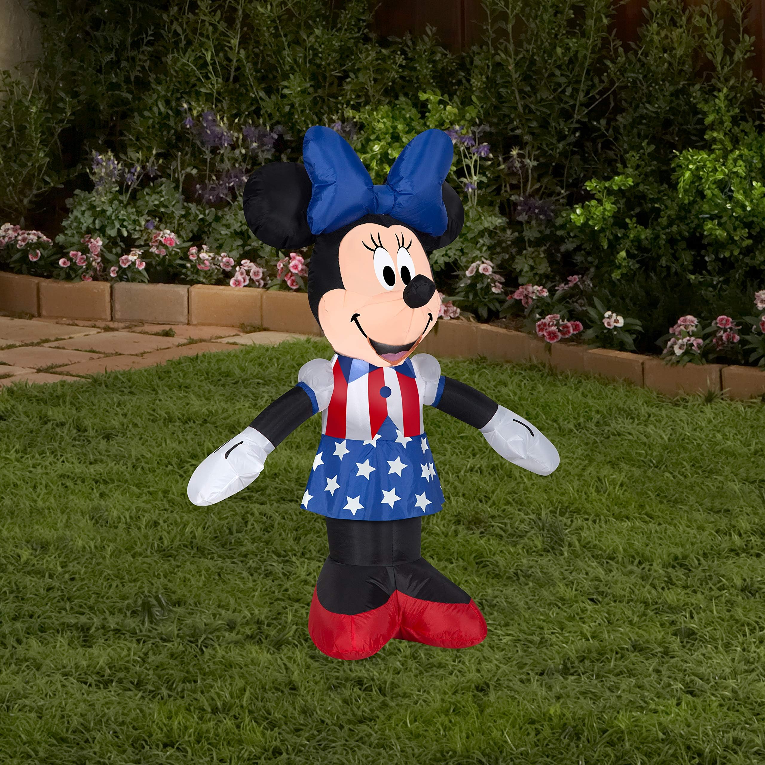 3.5 FT Patriotic Minnie Mouse Inflatable โ Lighted Airblown Disney 4th of July Blow Up Outdoor Yard Decoration