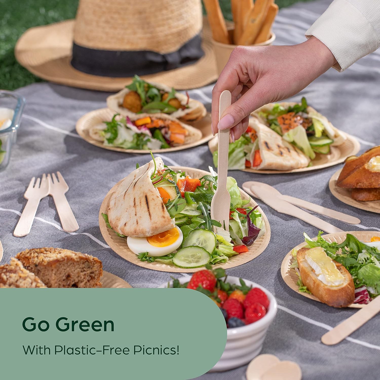 Wooden Compostable Utensils Set - 900 Pieces (300 Forks 300 Spoons 300 Knives) Sturdy Wood Disposable Cutlery - Eco-Friendly Biodegradable Utensils for Party - Free From Plastic Cutlery Set for Eating