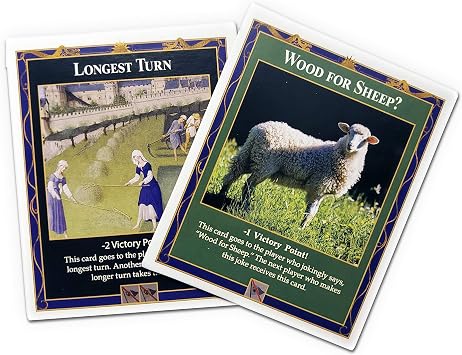 Longest Turn and Wood for Sheep Cards compatible with Catans Settlers of Catan, Seafarers, Cities and Knights and Catan Expansions