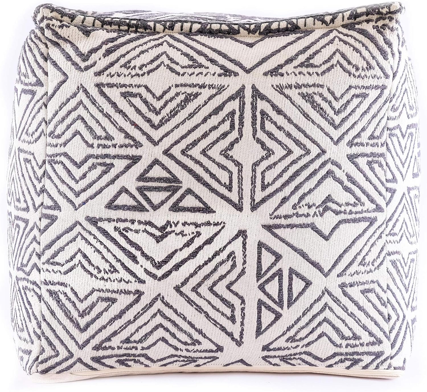 Mandala Life ART Pouf Ottoman - 20x20x20 - Foot Rest Stool White Cube