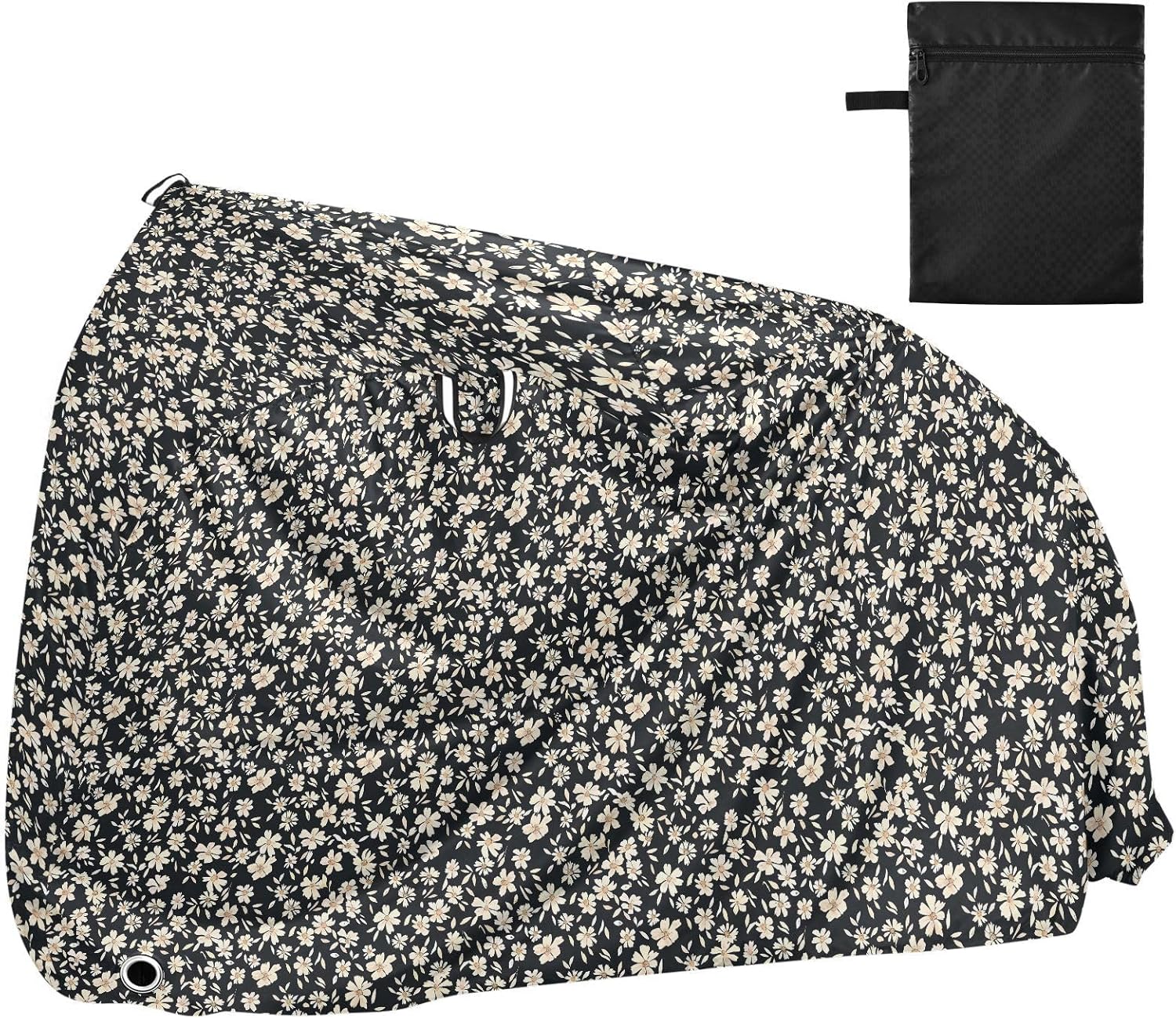 ALAZA Daisy Floral Flower Bike Cover Waterproof Outdoor Ebike Bicycle Covers Tarp Protection for 1/2 Bikes, Sun UV Dust Wind Proof