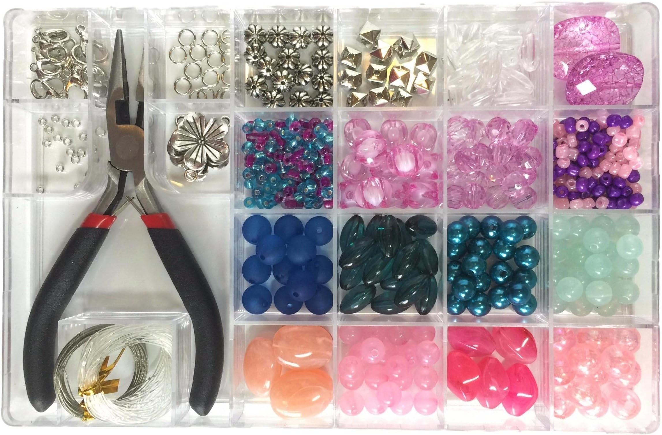Jewelry Making Kit- Everything Included it This Beginners Jewelry kit. Girls and Teens Will Love Exploring Their Creativity! Directions Included with This Fun Girl's Bead kit.