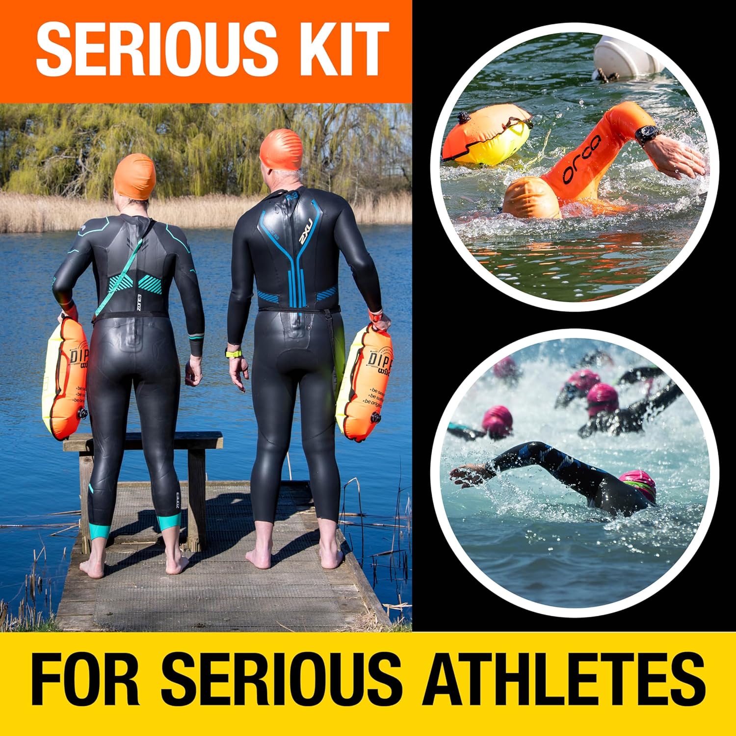 Wild Swim Buoy for Open Water Swimmers | Waterproof Tow Float Swim Bubble for Adults | Triathlon Buoy Float | Swimmer Gear | Wild Swimming Accessories