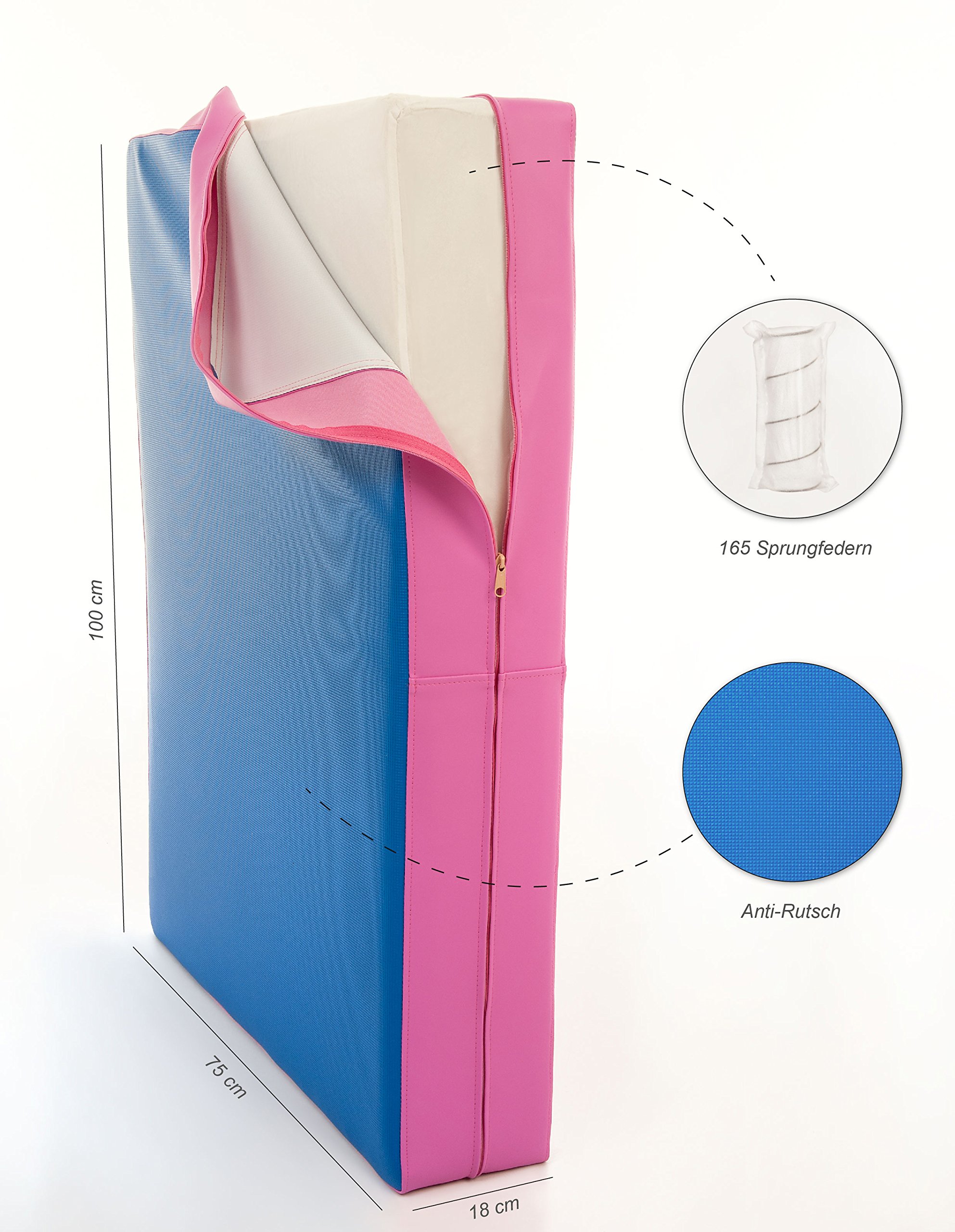Hüpfmatratze - ab 1 Jahre - Turn Matte für Kinder - Spiel Matratze zum Toben - Hüpfen - Balancieren Lavendel/Pink