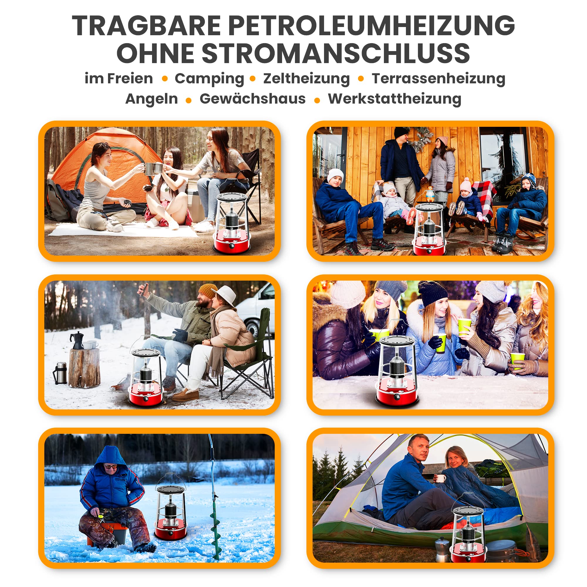 Extralink Aladdin, Tragbare Petroleumofen, Tankinhalt 4,6L, Heizleistung 2600W, Hält bis zu 18 Stunden lang warm, Petroleumheizung kann als Campingkocher verwendet werden, Zelt Heizung