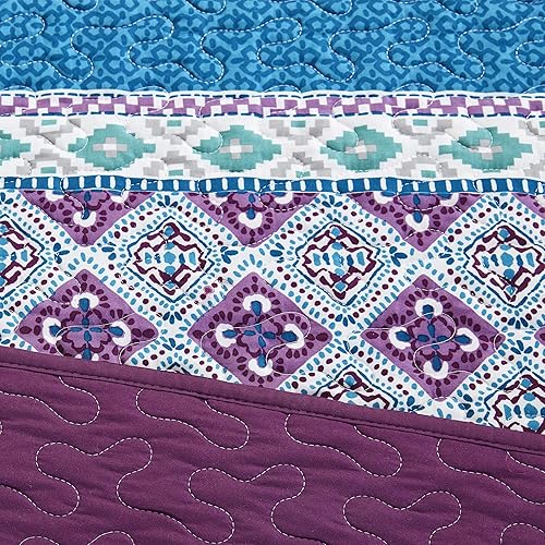 Miniatura 9 de Intelligent Design Joni - Juego de funda para sofá cama, diseño bohemio casual, moderno, para todas las estaciones, con falda de cama, fundas a