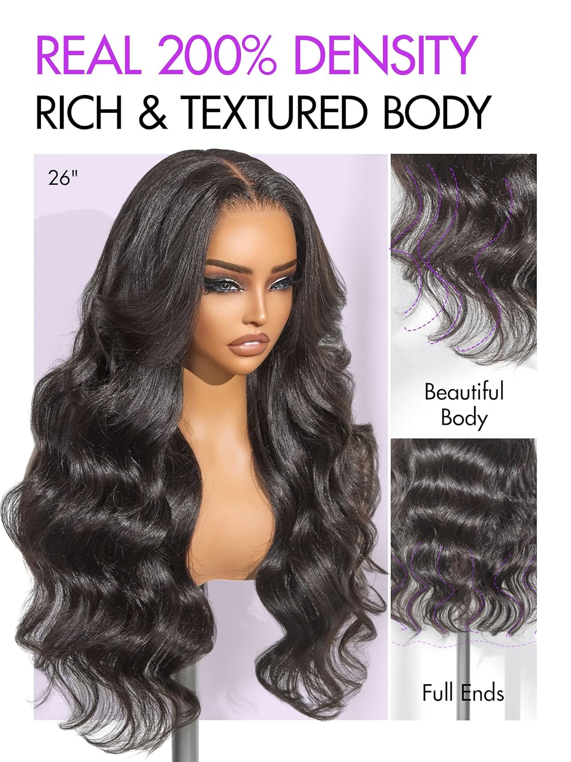 LUVME HAIR Yaki Loose Wave 2.0 Upgrade All-Day Comfort Real Glueless 7x6 HD Lace Wig 200% Density PartingMax Lace Front Wigs Human Hair Pre Cut Plucked Lace Frontal 26 Inches Natural Black