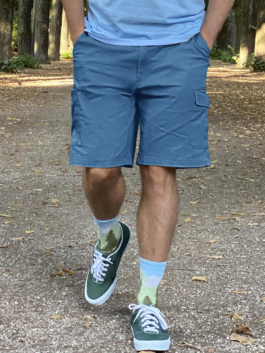 TACVASEN Men's Cargo Short 6 Pockets Comfortable Twill Cotton Elastic Waist Causal Work Shorts - Image 2