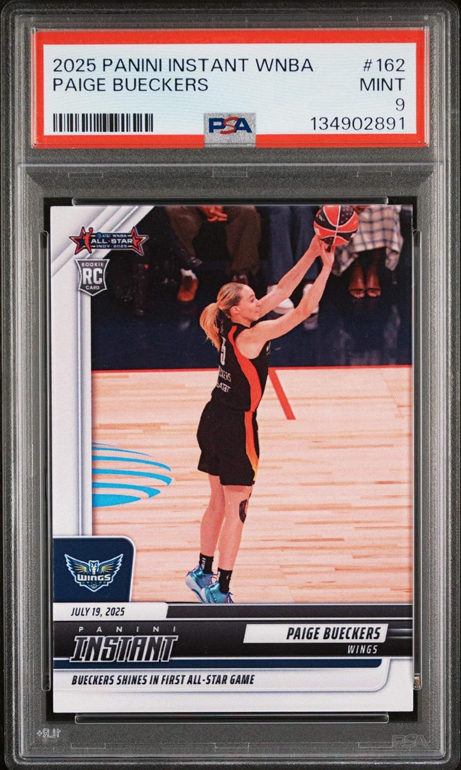 Graded 2025 Panini Instant Paige Bueckers #162 Rookie RC Basketball Card PSA 9 Mint