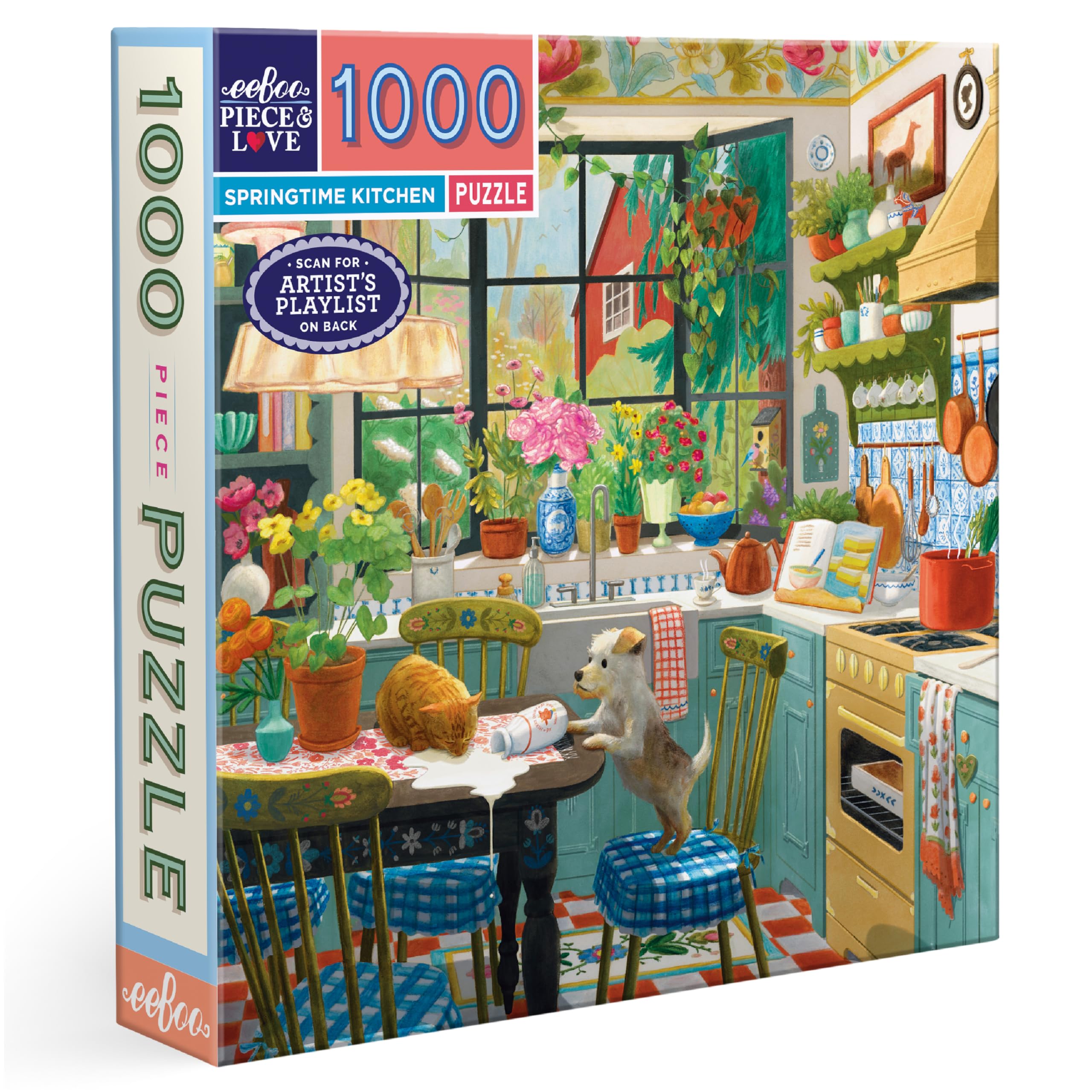 eeBoo PZT116 Kitchen in Spring Jigsaw Puzzle for Adults, 1000 Piece Recycled Cardboard and Vegetable Ink
