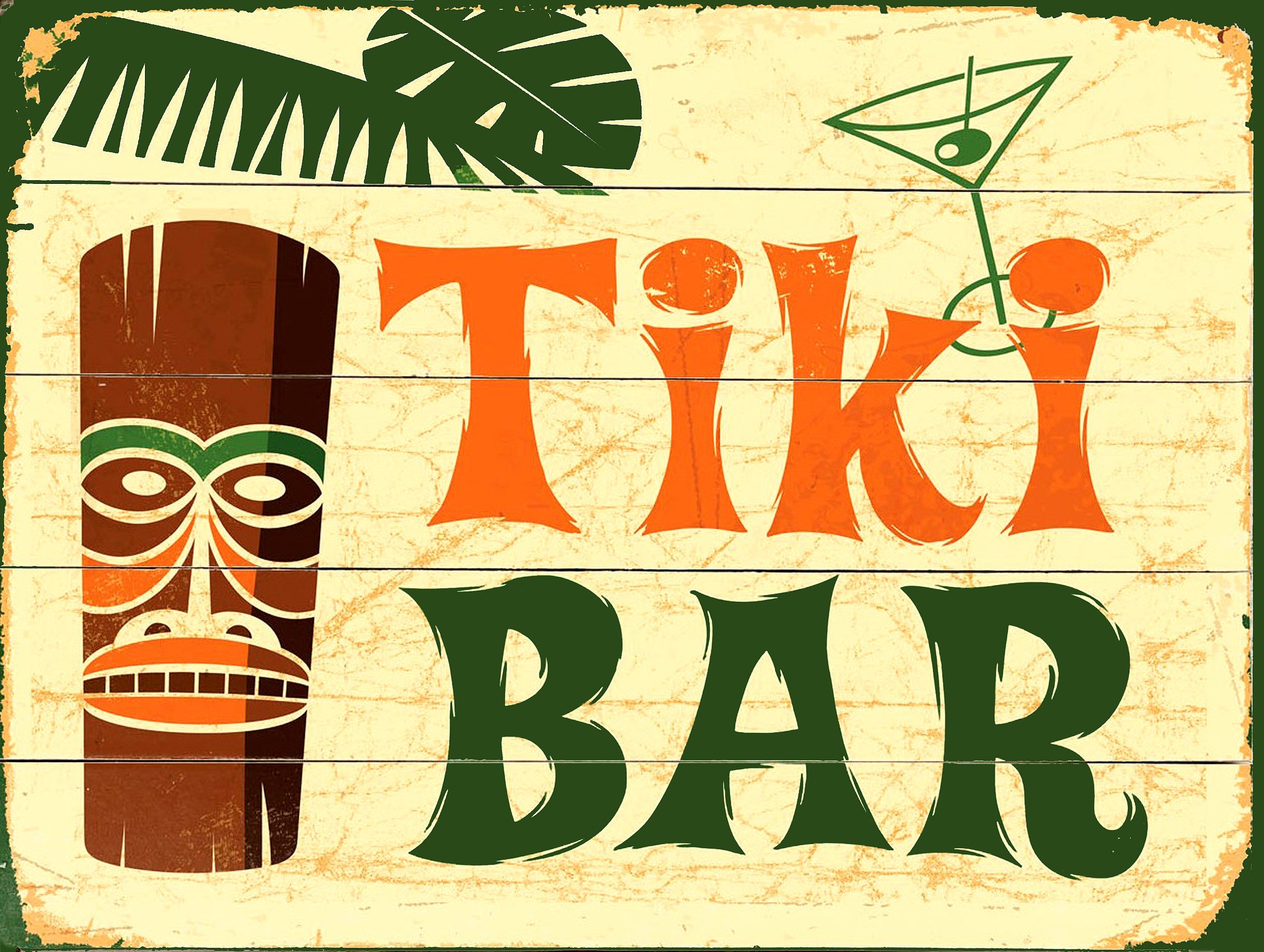 Shawprint Limited Mixed Tiki Bar Pub Bar Man Cave Metal Tin Plaque Advertising Wall Sign Retro Art Pub Bar Club Man Cave (10" X 8")