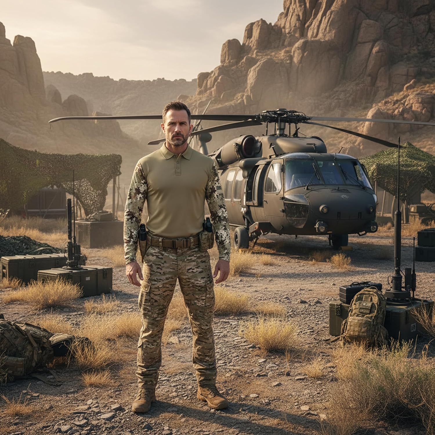 Men’s Funny Long Sleeve Golf Polo Shirt – Moisture Wicking Performance Casual Relaxed Fit Quick Dry Tennis Pickleball Bowling