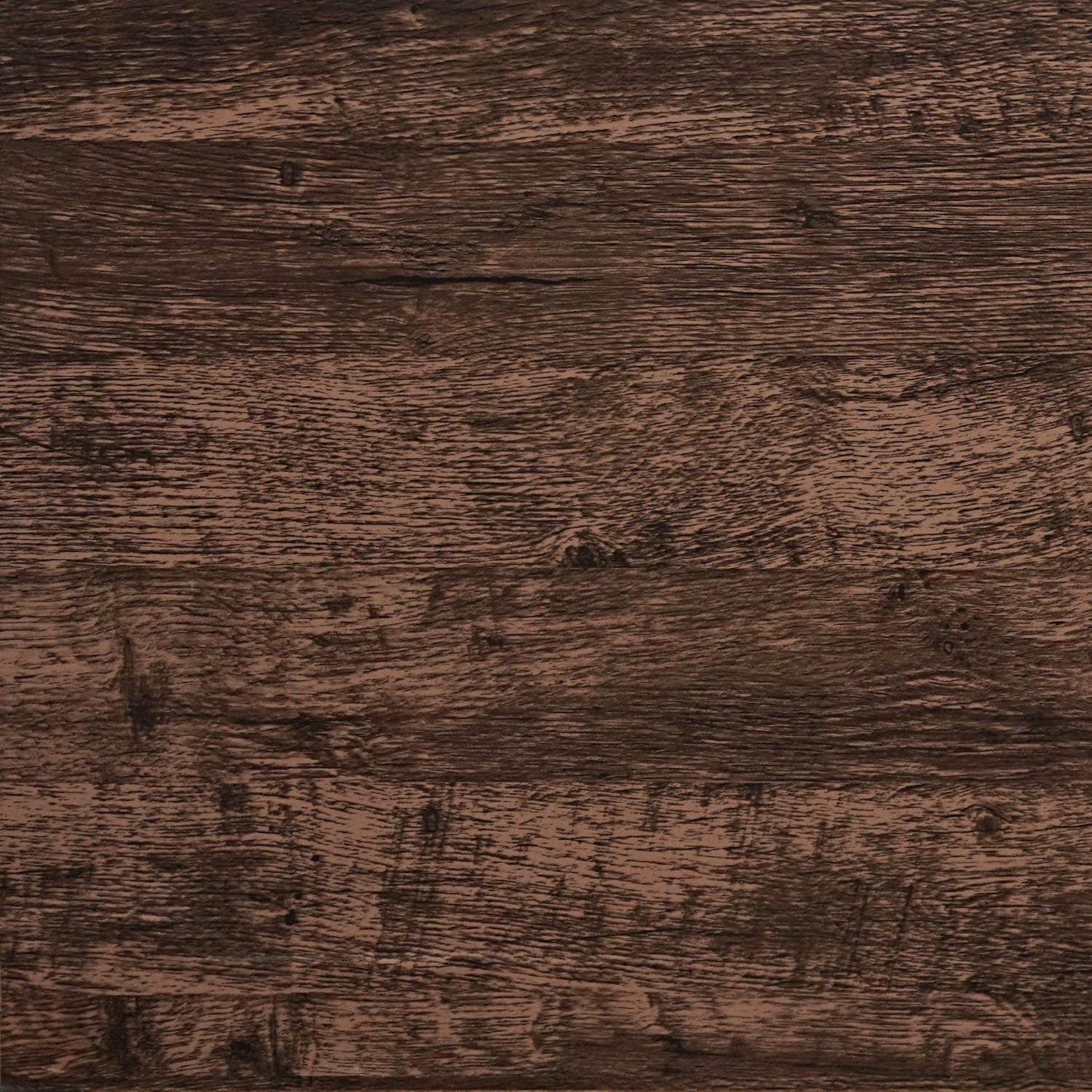 Dimoon 1 roll Wood Grain Dark Brown Wallpaper & 1 roll Green Peel and Stick Wallpaper