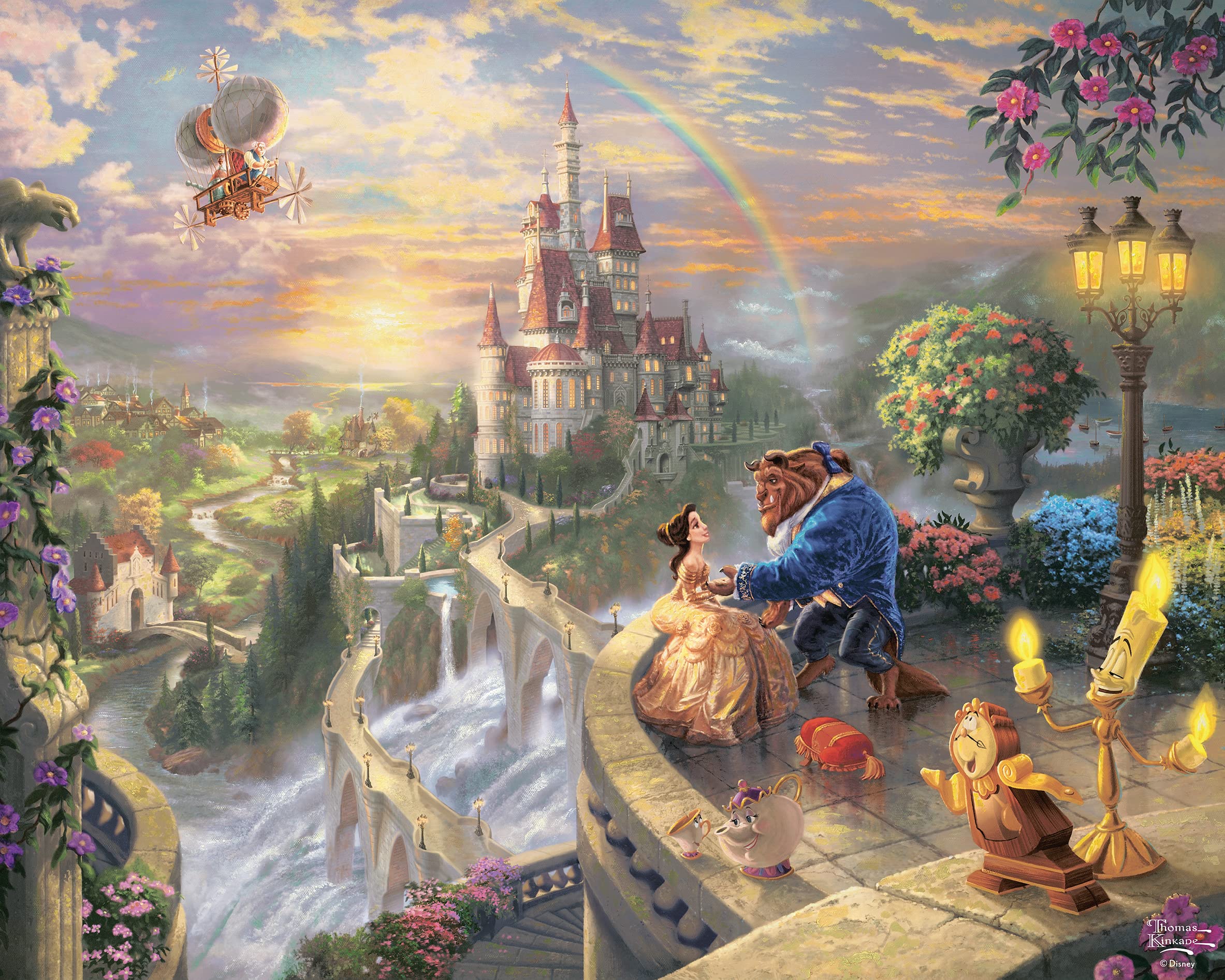 Photo 1 of Ceaco - Beauty & The Beast Falling in Love - 1000 Oversized Piece Jigsaw Puzzle