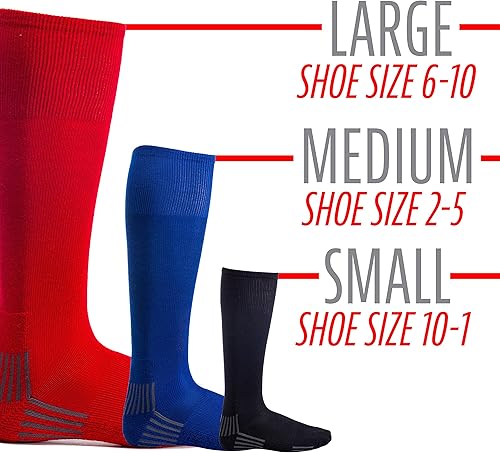 Miniatura 5 de Franklin Sports Calcetines de béisbol y sóftbol juveniles, calcetines deportivos altos para niños y niñas, tallas juveniles