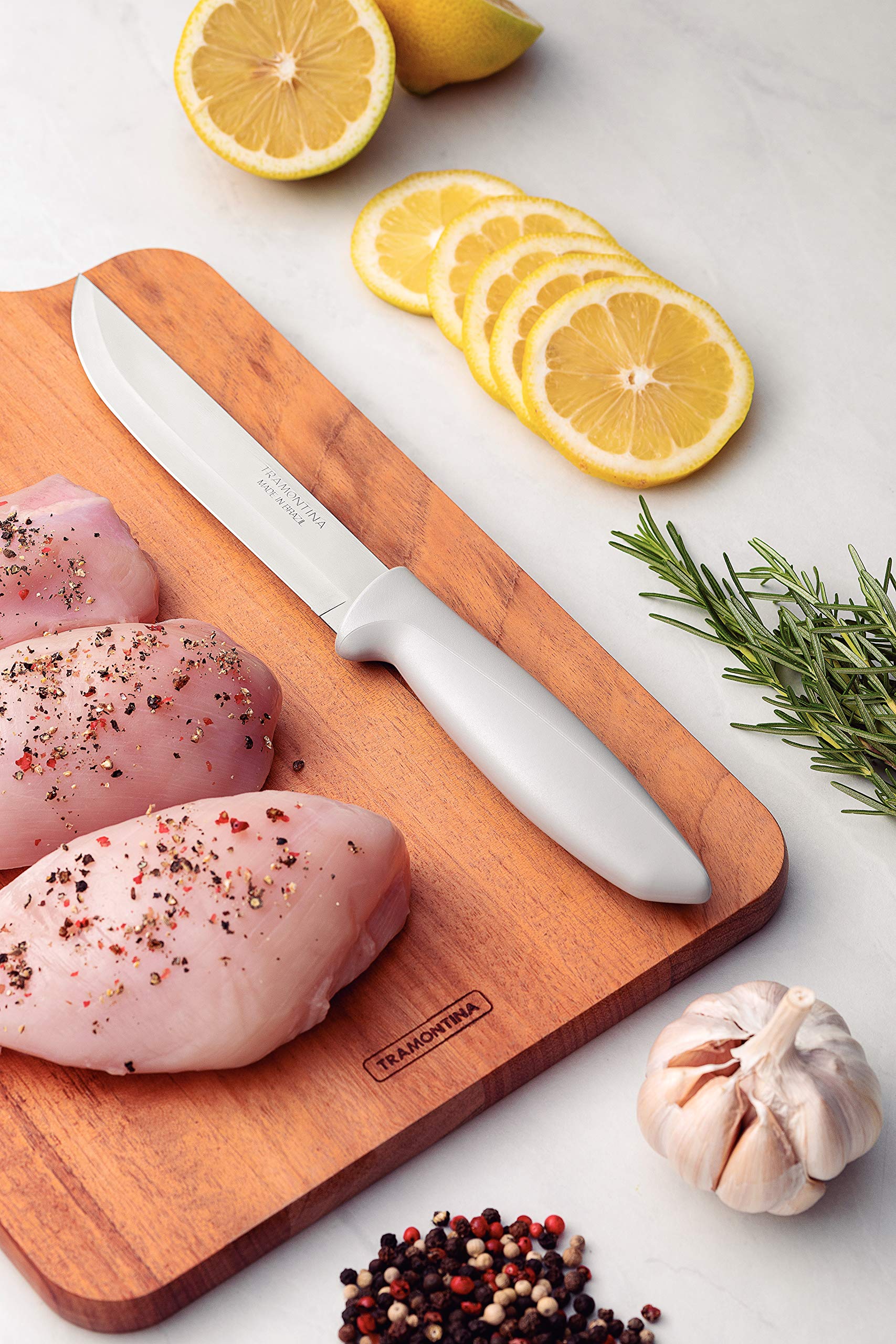 TramontinaPlenus 6 Inches Kitchen Knife with Stainless Steel Blade and White Polypropylene Handle
