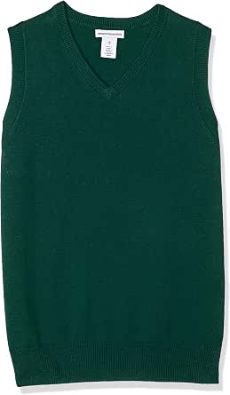 Amazon Essentials chaleco de uniforme algodón cuello en V niño verde