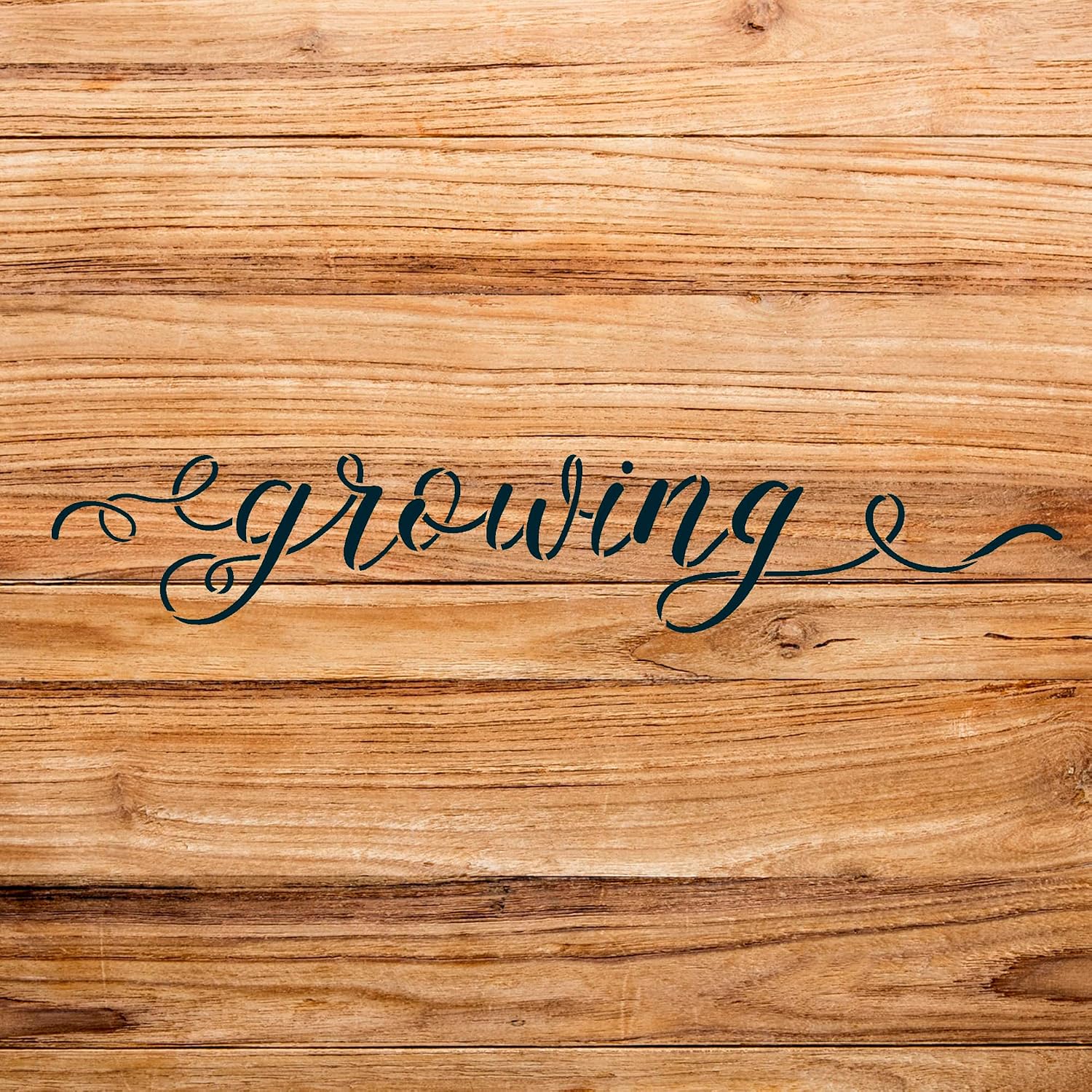 Growth Stencil Pattern for Wood Signs and Home Decor, Reusable Mylar Template, Inspirational Quote Design for DIY Crafts and Farmhouse Style Projects - Size A2 (23.4" x 5.5")