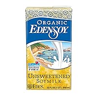 Vista 5 de Edensoy Leche de soya orgánica sin endulzar Eden, sin OMG, leche de soya (soja) entera de EE. UU., sin lácteos, vegana, natural, no perecedera, 32 oz