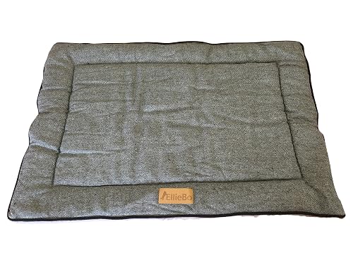Ellie-Bo - Cama reversible de tweed y piel sintética en color gris para jaulas y cajas medianas de 91 cm…