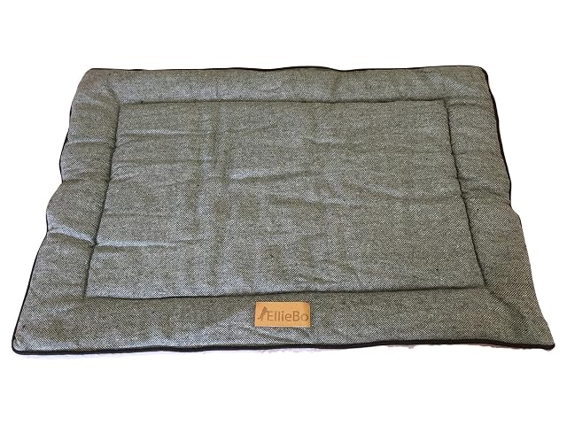 Ellie-Bo - Cama reversible de tweed y piel sintética en color gris para jaulas y cajas medianas de 91 cm…