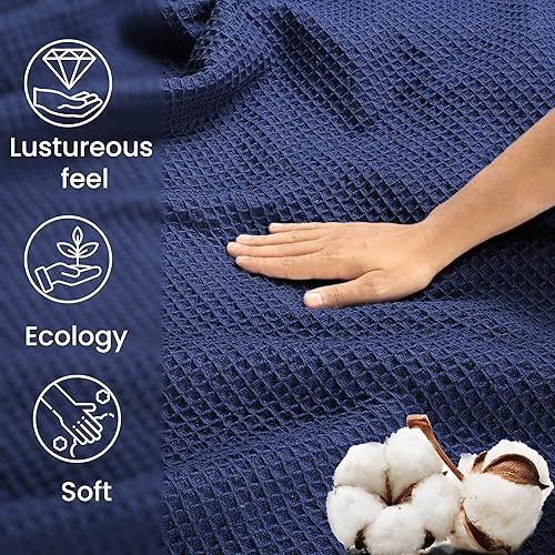 Miniatura 4 de Tex Trend Manta de lujo 100% algodón, mantas suaves tamaño King para cama, sofá y sillón, manta transpirable para verano, manta térmica de algodón