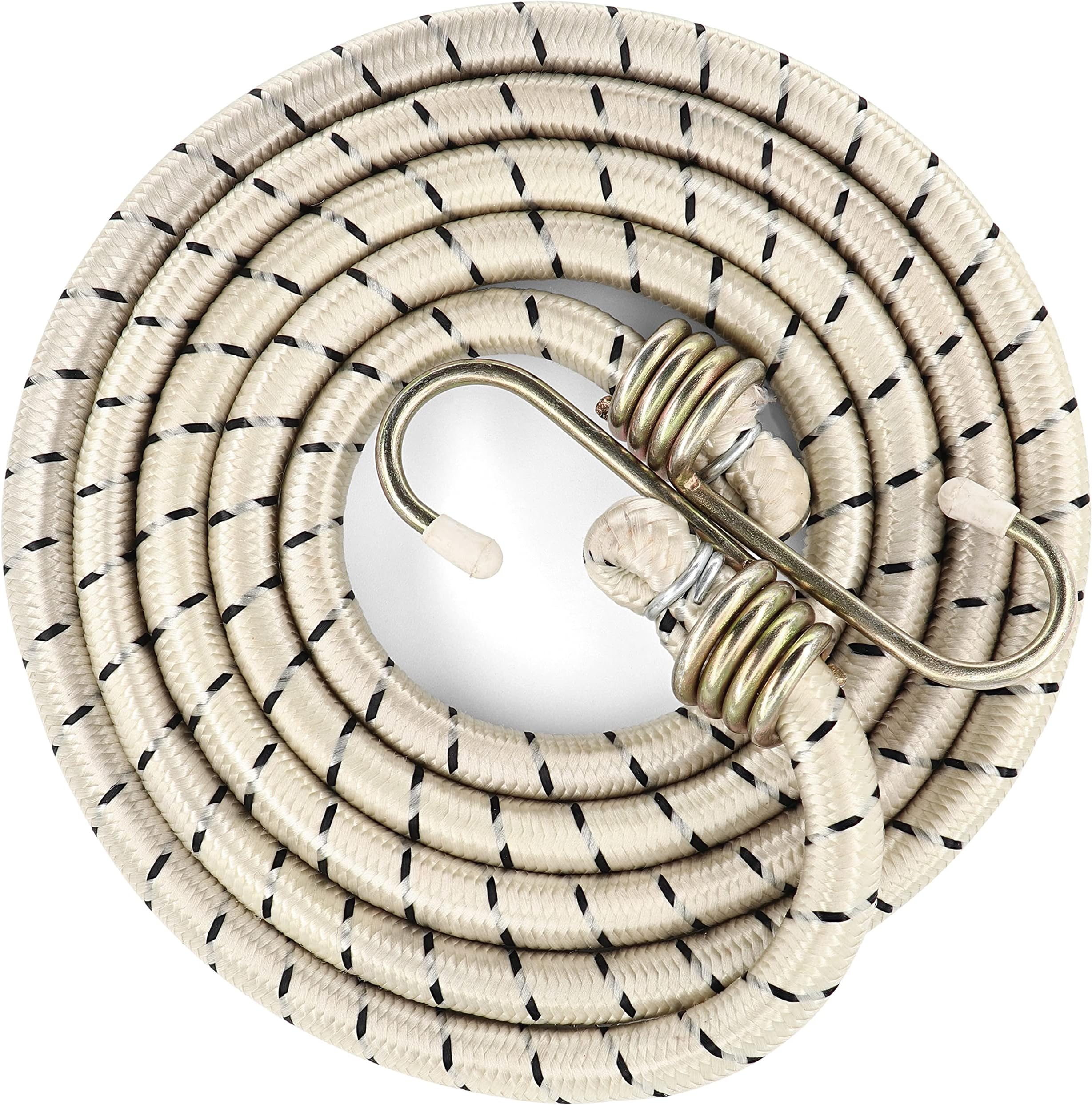 Homebay HOMEBAYBUNGEE Long Bungee Cord with Galvanized Steel Hooks, White