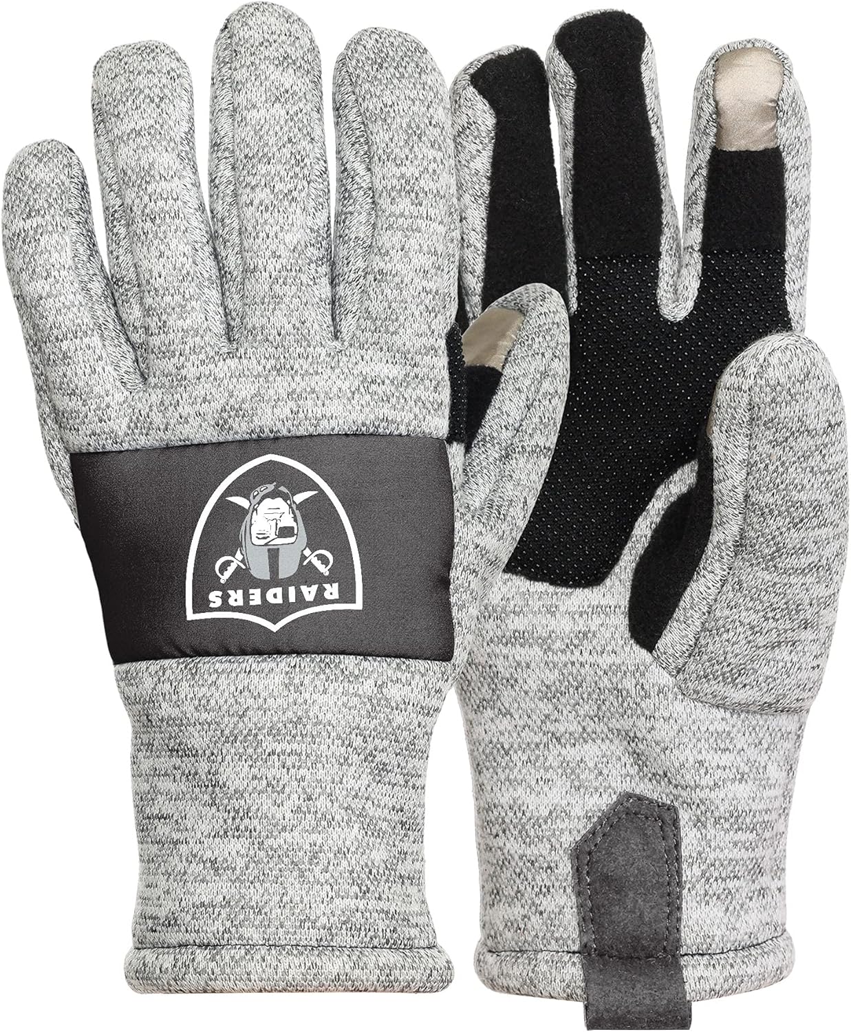 FOCO NFL unisex-adult Nfl Team Logo Heather Grey Insulated Gloves