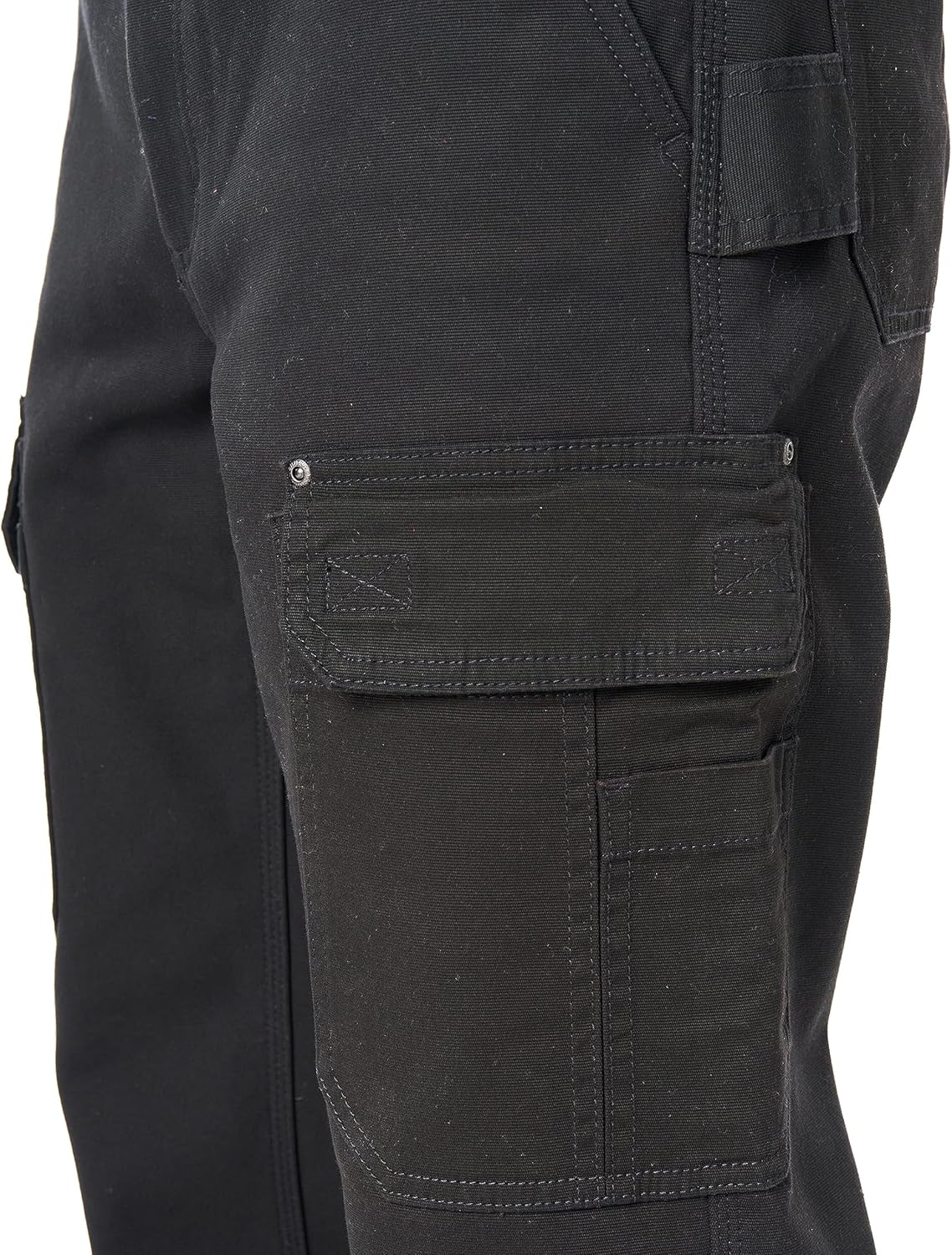 Smith's Workwear Mens Bonded-Fleece Lined Work-Stretch Duck Canvas Gusset Utility Cargo Pant - Image 5