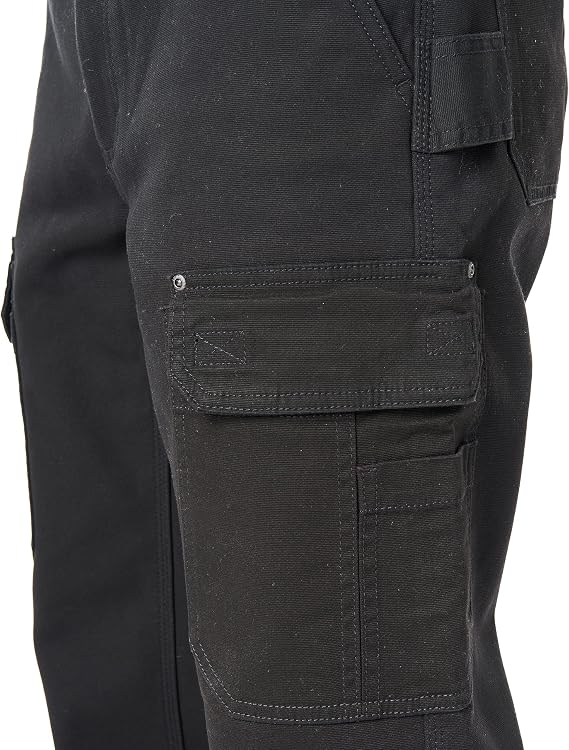 Smith's Workwear Men's Bonded-Fleece Lined Work-Stretch Duck Canvas Gusset Utility Cargo Pant