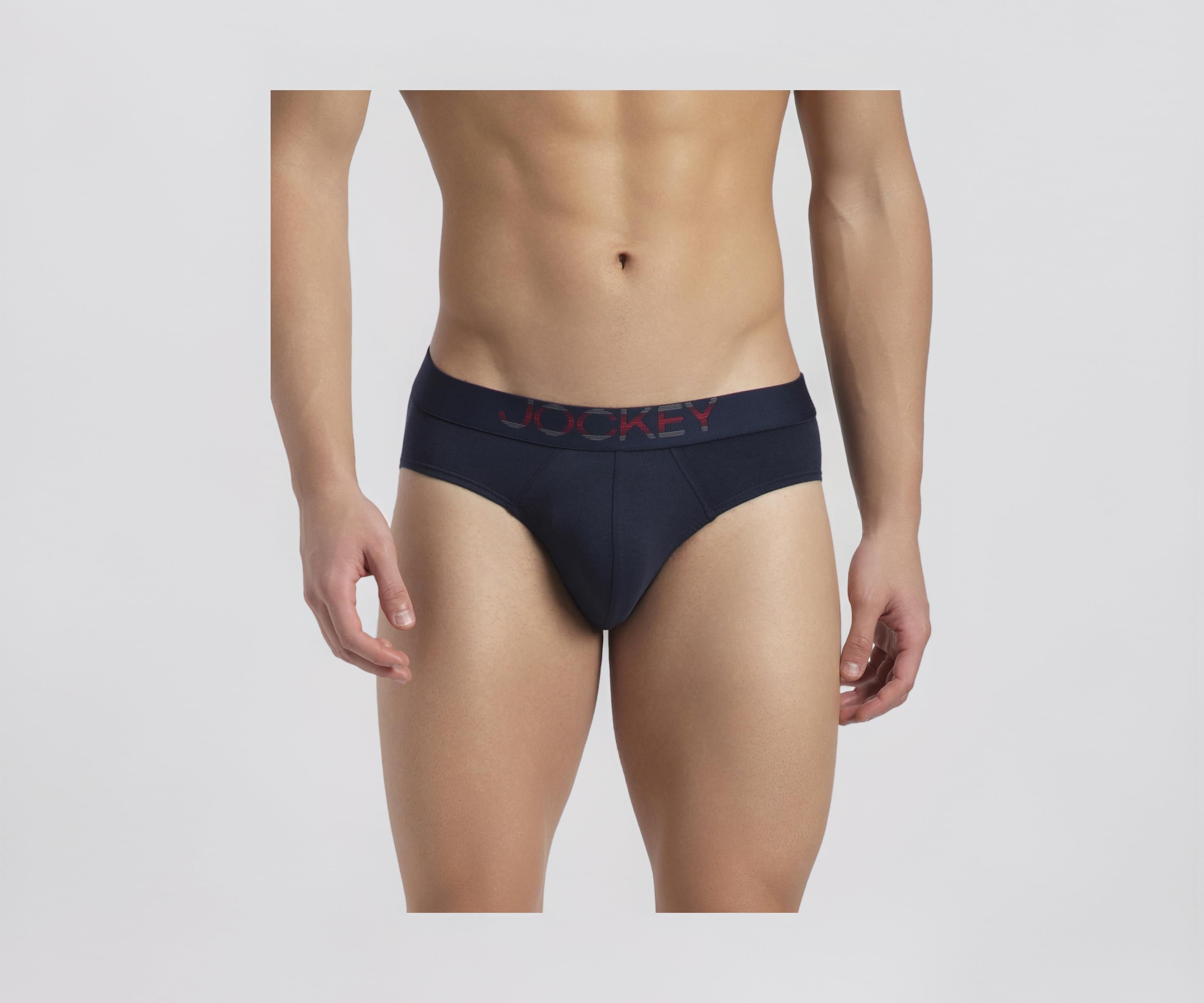 US07 Men Super Combed Cotton Elastane Stretch Solid Brief with Ultrasoft Waistband