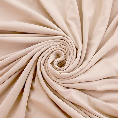 HairBow Center Solid DBP Fabric - Double Brushed Polyester 4 Way Stretch - Beige - 1 Yard