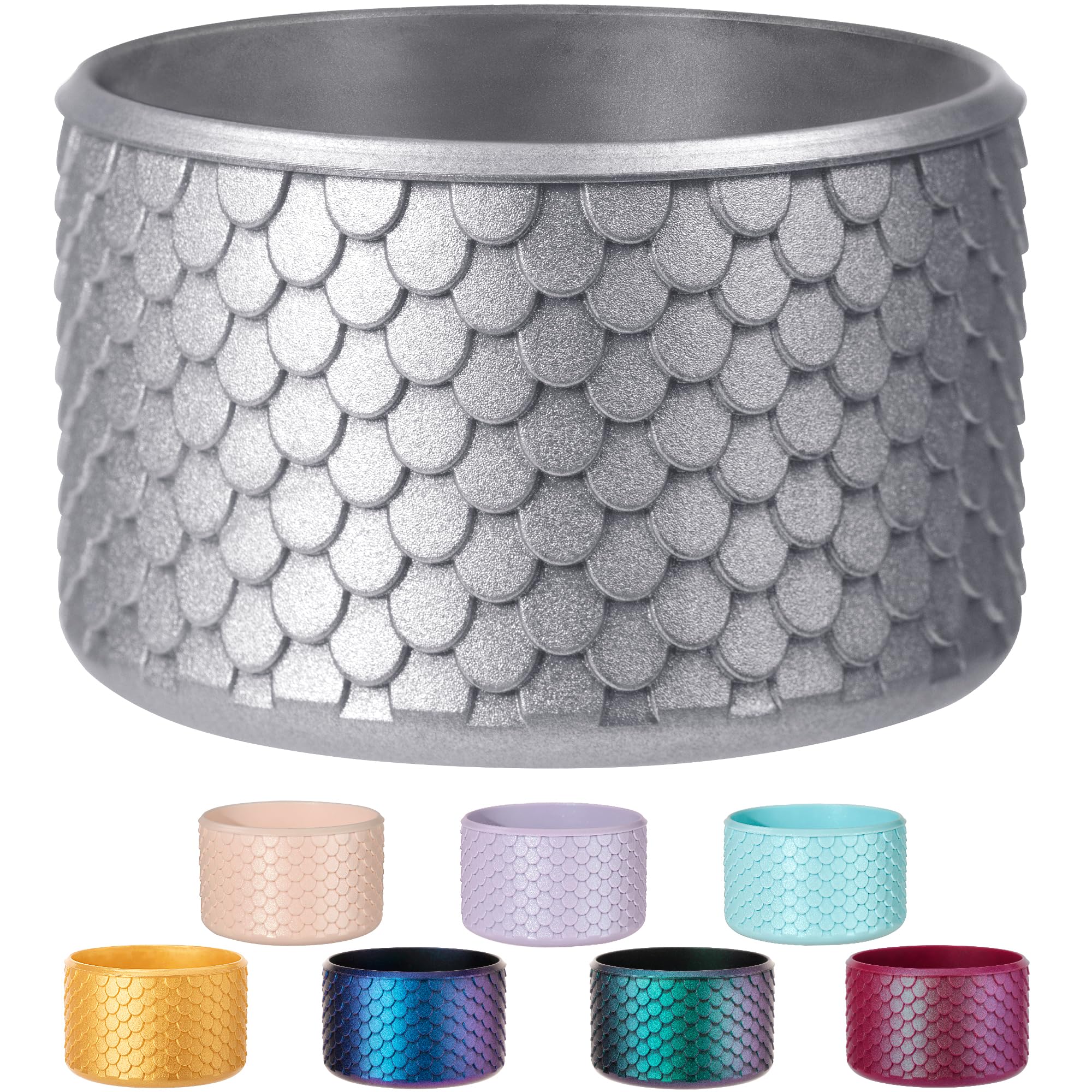 Bluwing Silicone Boot for Stanley Cup 40/30/20 oz, Bottom Protector for Stanley IceFlow 20/30 oz and Hydroflask 12-24 oz, Mermaid Anti-Slip Bottle