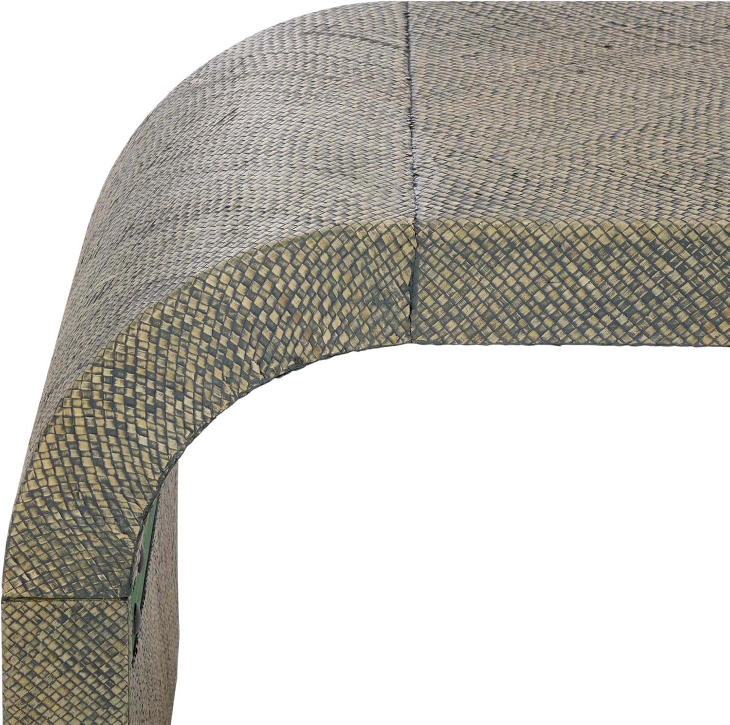 SAFAVIEH Home Collection – Pipat Turquoise Curved Pandan Coffee Table, Fully Assembled Modern Organic Accent (COF6611B)