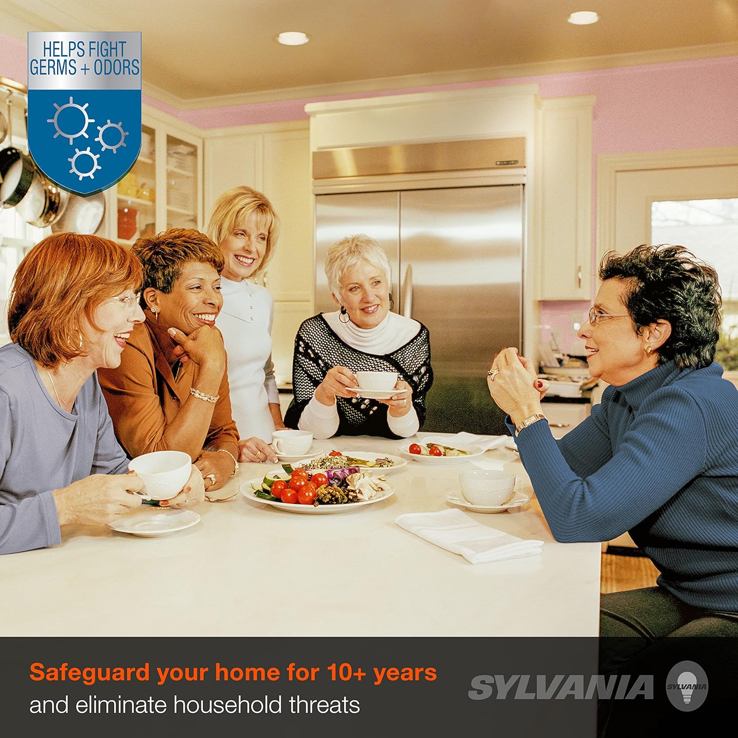Sylvania 6" Recessed Lighting Slim Microdisk with LightSHIELD Technology, Germicidal, 16W=100W, 800 Lumens, 5 CCT Color Select (2700K / 3000K / 3500K / 4000K / 5000K), Dimmable, White (75750)
