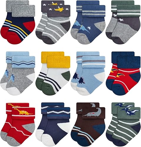 RATIVE Calcetines para recién nacidos de 0 a 3 meses, para bebés de 3 a 6 meses, gruesos, rizos, para bebés, niños y niñas