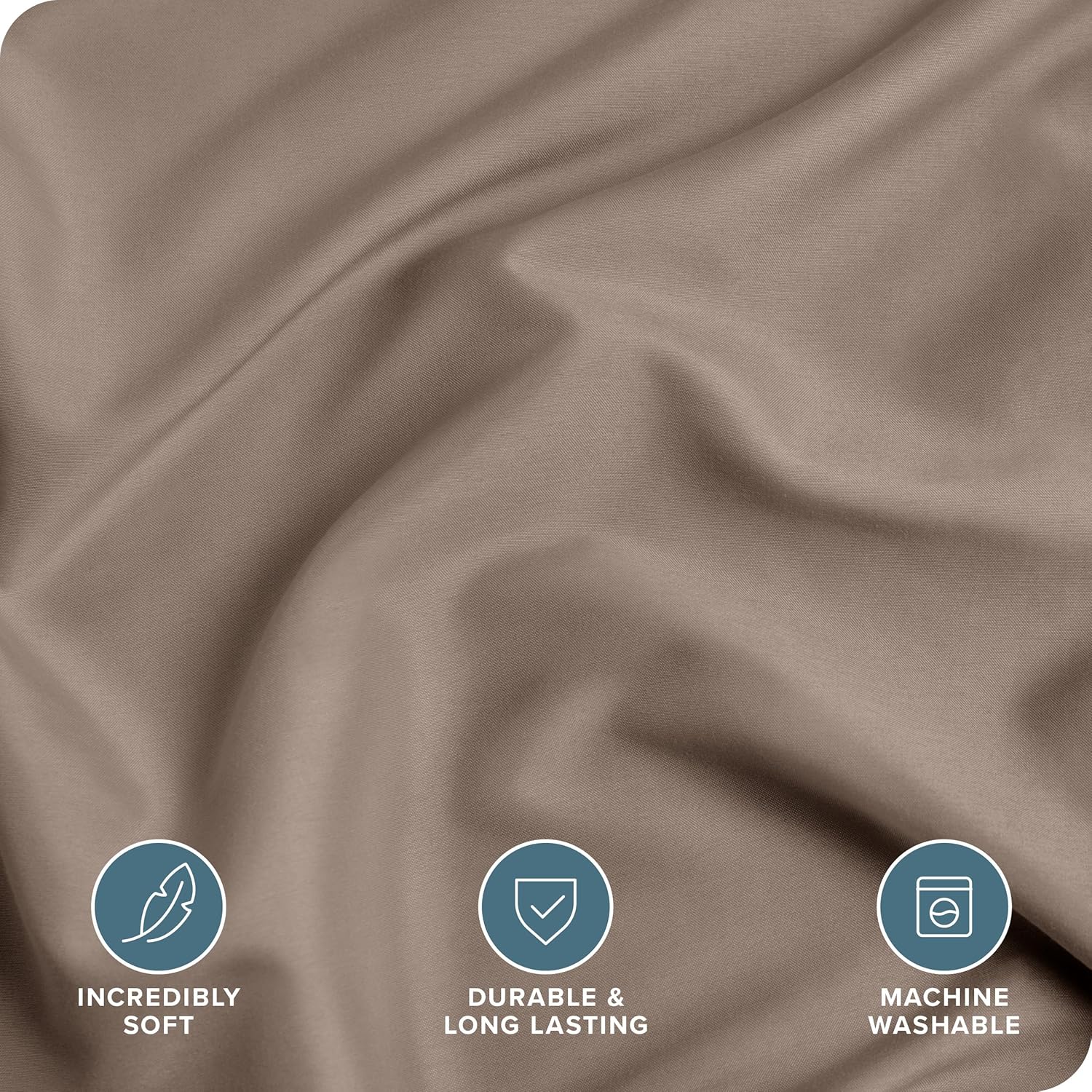 Bare Home Bedding Duvet Cover Queen Size - Premium 1800 Super Soft Collection - Lightweight, Cooling Duvet Cover - Soft Breathable Bedding (Queen, Taupe)