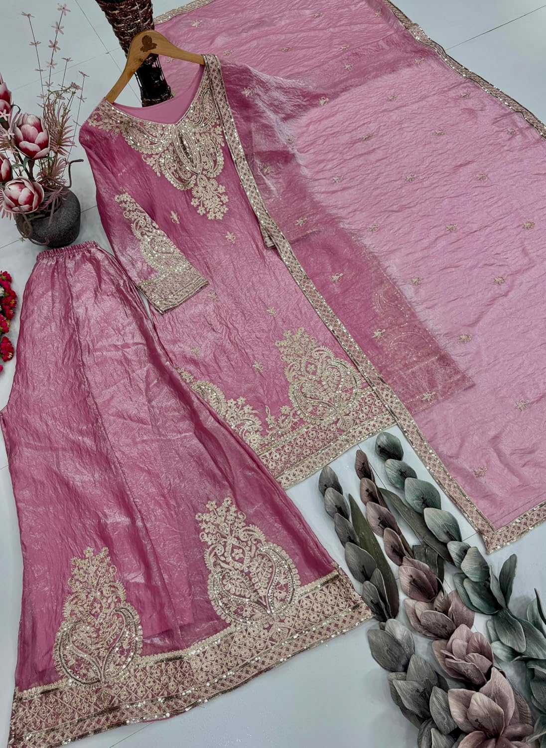 Wedding Wear Indian Pakistani Designer Sharara Palazzo Shalwar Kameez Dupatta Suits Ethnic bridal eid outfit