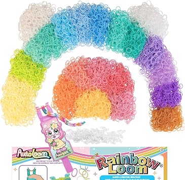 Rainbow Loom 11,000 Pastel Bands AutoLoom Refill Mega Pack + AutoLoom Tool, 22 Soft Colors Ultimate DIY Bracelet & Jewelry Making Kit for Kids 7+