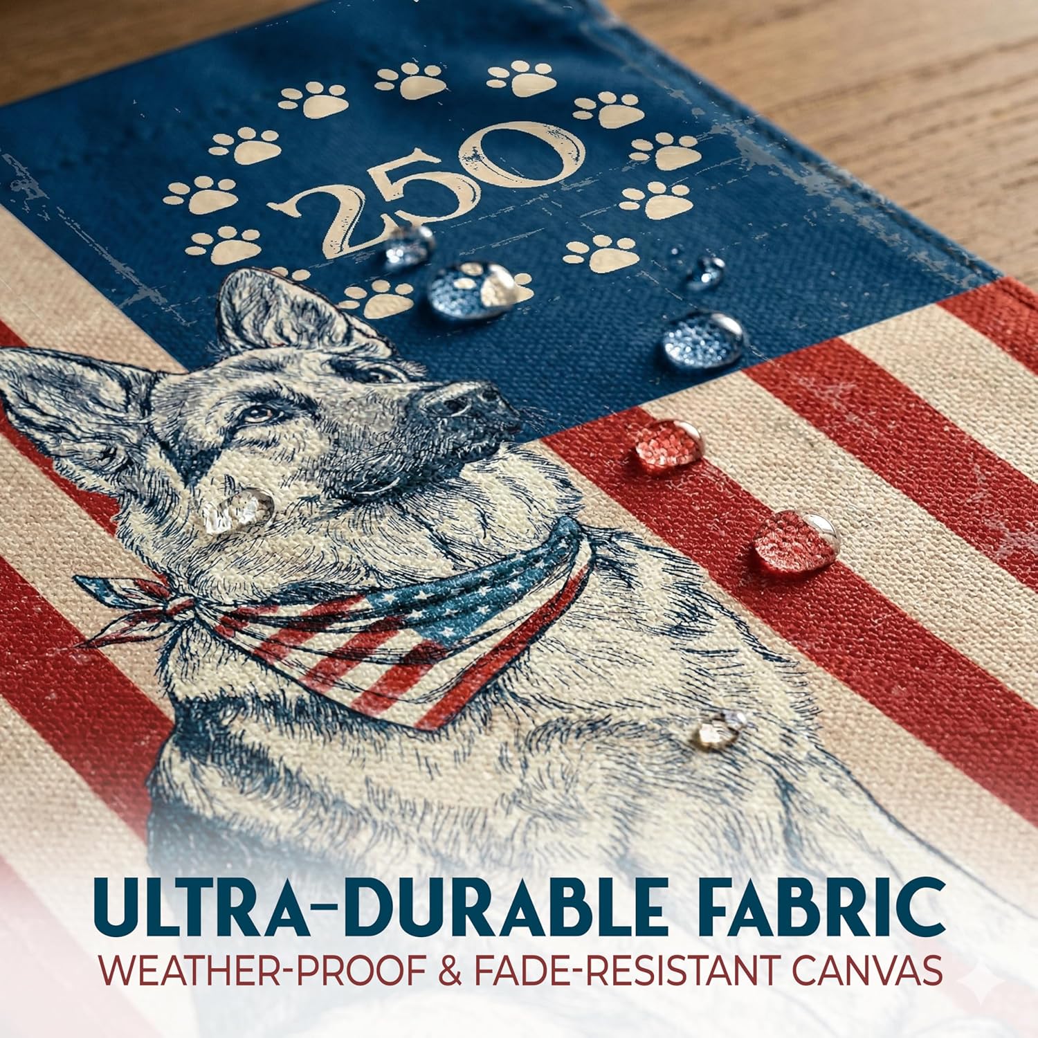 FLAGWIX American German Shepherd Flag - Polyester Double-sided Yard Flags For Outside Garden Flag (11.5" x 17.5") - 4th of July Decorations for Home Yard Garden Decor Banner, Gifts For Men Women