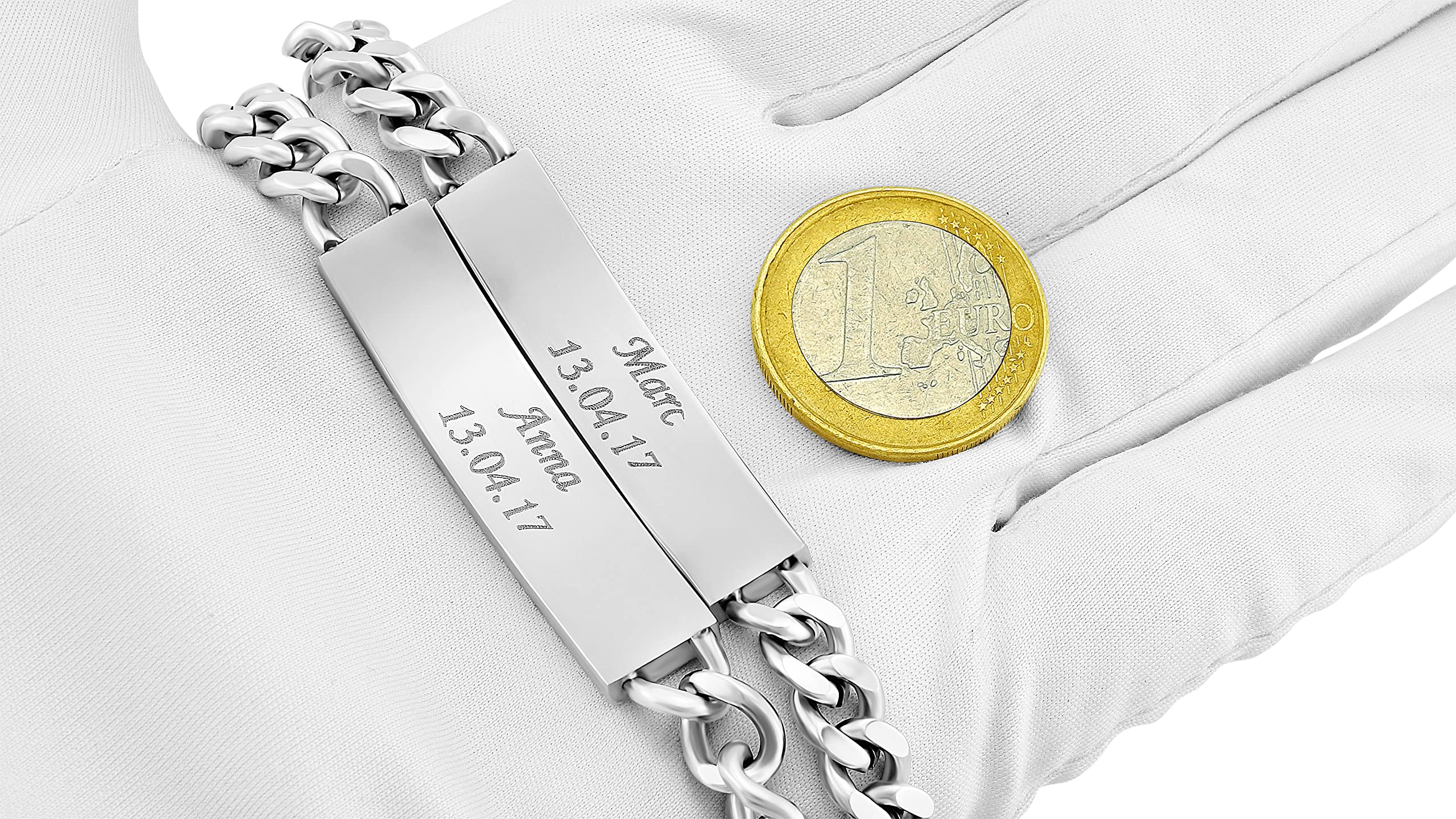 Pärchen Armband mit Gravur 2 Stück silber gold schwarz 22/21 cm | Armband personalisiert Edelstahl für Partner Familie Beste Freundin BFF | Partnerarmbänder 2er Set Armbänder für Paare
