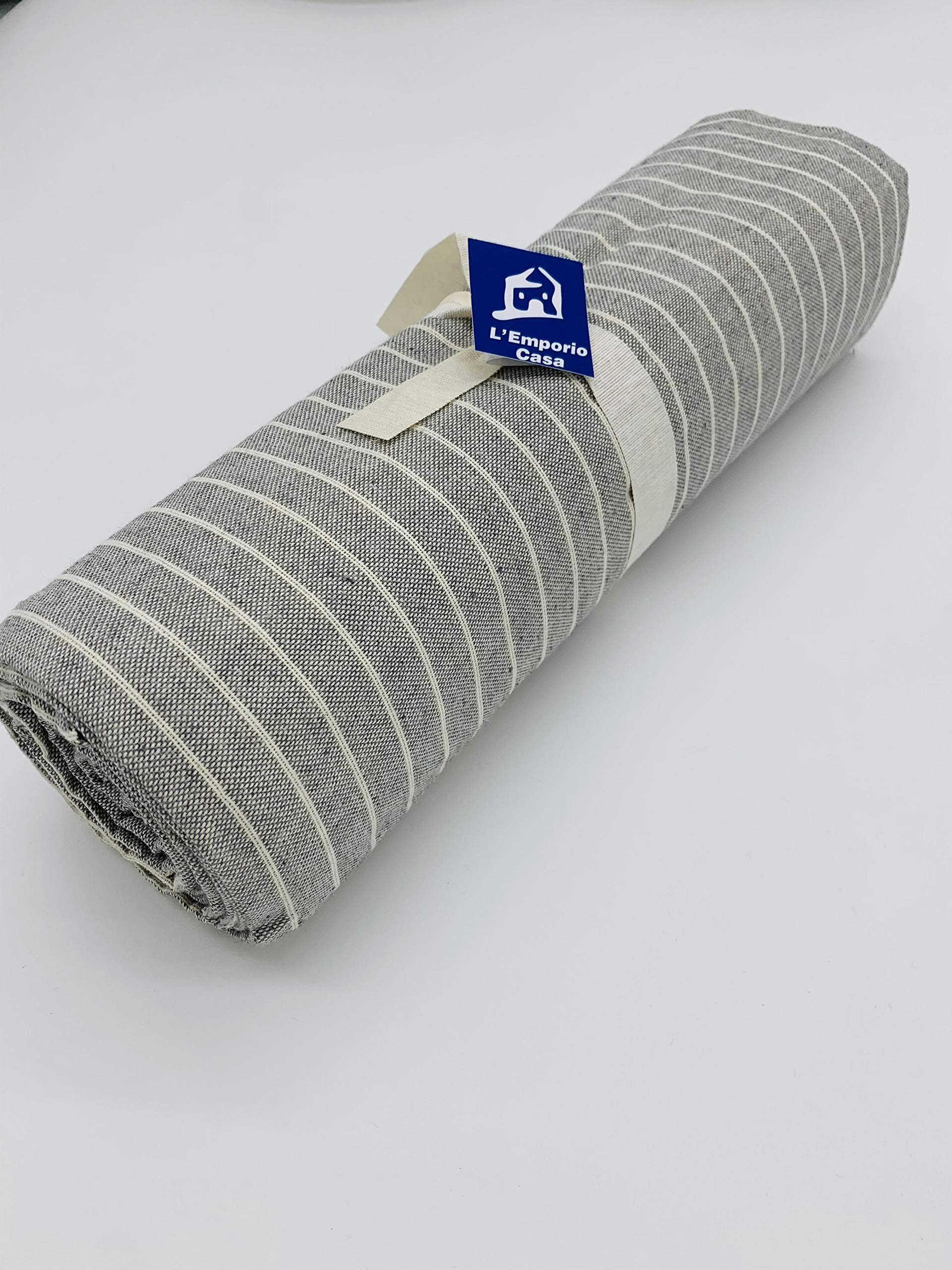 L'Emporio Casa Telo Copridivano Copriletto Tela Grossa Robusta Cotone in Panama 160X260-260x280-360x280 Misure Maxi Lenzuolo Copritutto Cotone Granfoulard Made Italy (GRIGIO, 160X280)