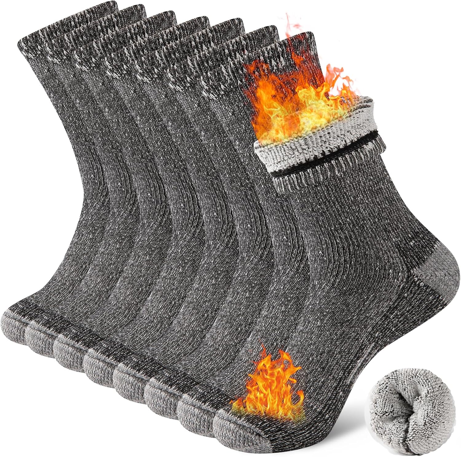 Merino Wool Thermal Hiking Socks for Men – 4 Pairs Crew Style Merino Wool Thermal Hiking Socks for Men – 4 Pairs Crew Style