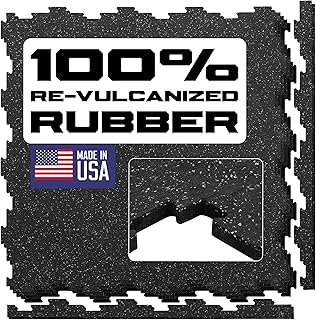 Interlocking Rubber Floor Tiles 12MM – Heavy Duty 100% Rubber Gym Floori...