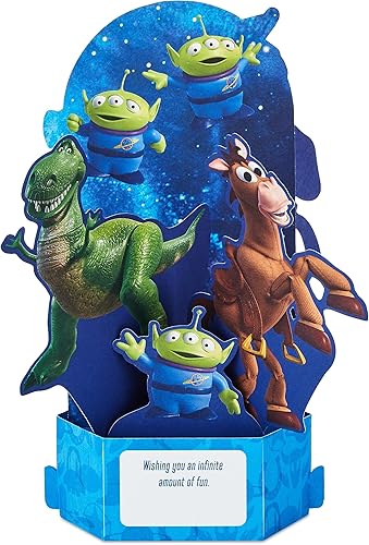 Miniatura 2 de Hallmark Paper Wonder - Tarjeta desplegable de Toy Story de Disney y Pixar para cumpleaños, primer día de escuela, felicitaciones