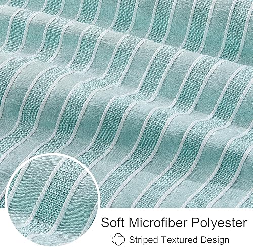 Miniatura 3 de ENCOFT Edredón tamaño Queen, edredón de 3 piezas con textura de espuma de mar verde para cama tamaño Queen, juego de edredón bohemio de microfibra