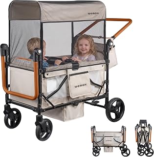 Wagon Stroller for 2 Kids, All-Terrain Stroller Wagon with Front Door